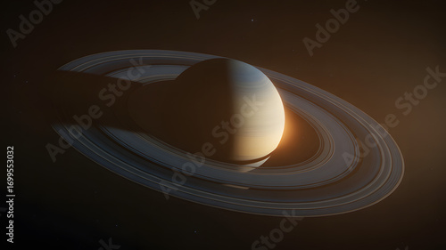 Saturn's Celestial Rings: A mesmerizing view of Saturn, showcasing its iconic rings. Capturing the mystery of space, and celestial wonder.