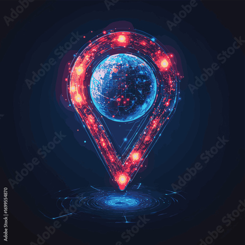 Futuristic glowing low polygonal sunflower isolated on dark blue background. , vector style simple color