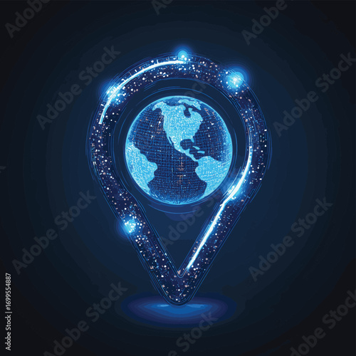 Futuristic glowing low polygonal sunflower isolated on dark blue background. , vector style simple color