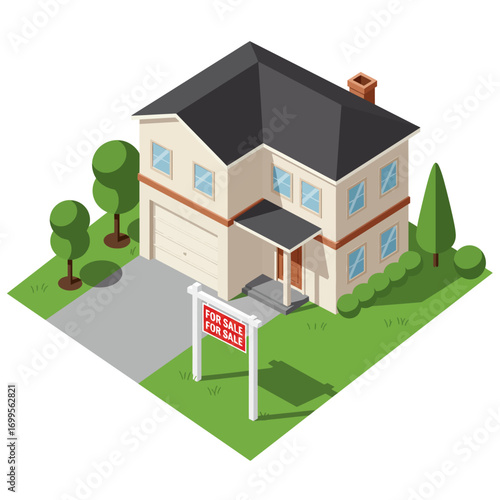 Investment in Property: Selling a House with a "For Sale" Sign