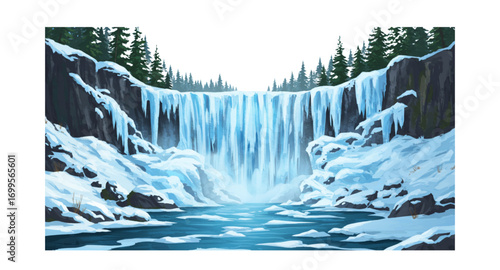 waterfall in winter