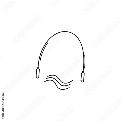  a simple line drawing of a jump rope