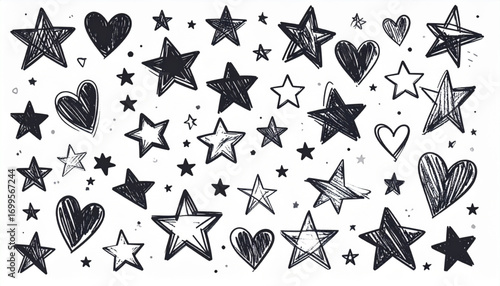 Star and Heart Doodle Collage