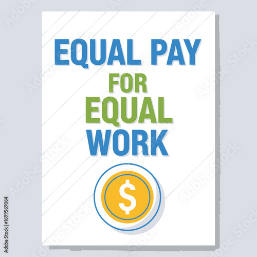 Equal Pay for Equal Work Concept with Dollar Coin Symbol, Social Justice and Fairness