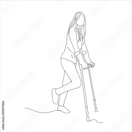 woman and broken leg stick