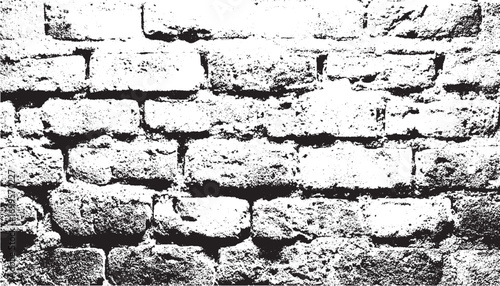 Grunge black texture as brick wall shape on white background Vector.Vector distressed overlay brick wall old texture., Distress Overlay Texture, transparent background