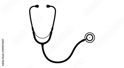 a medical stethoscope with black tubing and earpieces