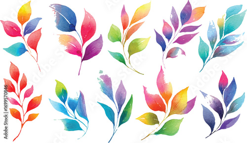 Green leaves of blueberry Green Leaves Frame on White Background Watercolor green leaves border with white background for text.

