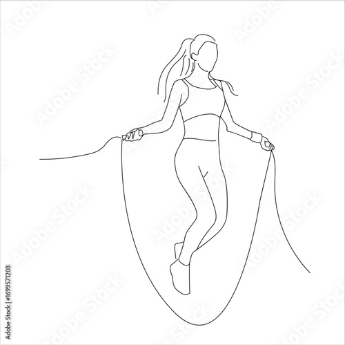 woman doing rope jumping exercise