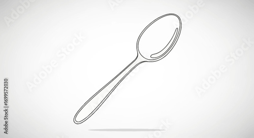 Elegant continuous one line drawing of a spoon. Minimalist utensil illustration for kitchen and dining concepts