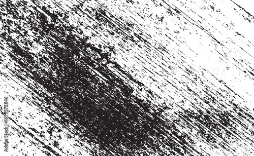 Black grunge background on white. Distressed wood grain texture vector illustration. Vertical scratch lines forming rustic surface effect.