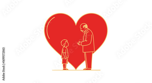 Heartwarming Scene: Generational Love and Connection Between Grandfather and Grandchild