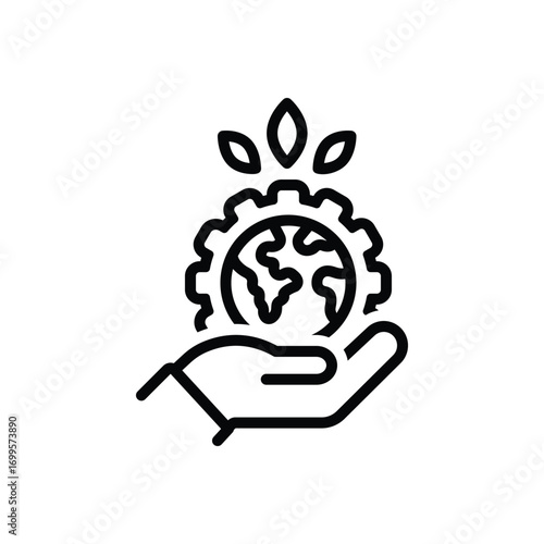Black line icon for sustainable development