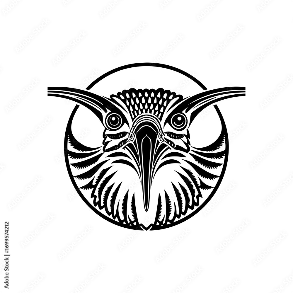 Obraz premium Stylized Black and White Eagle Head Emblem 3.