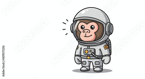 A cartoon monkey in an astronaut suit