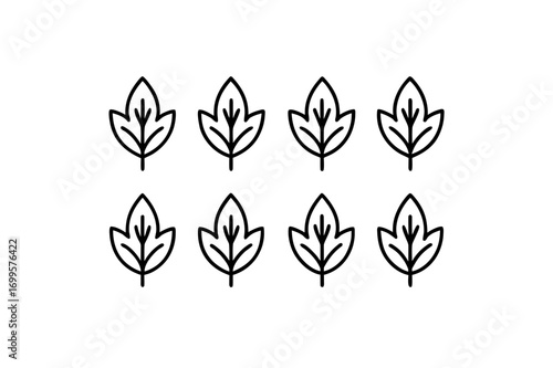 10 different spinach leaf icons line art vector il