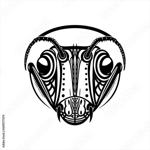 Stylized Tribal Ant Head Illustration.