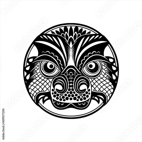 Tribal Mask Face Art Design.