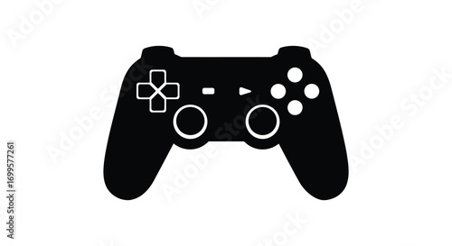 a black gaming controller with buttons and joysticks