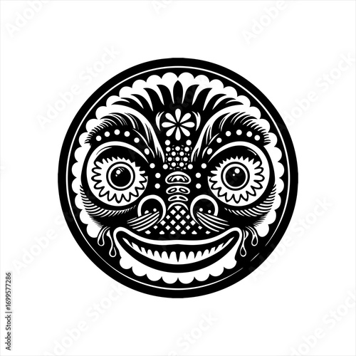 Tribal Mask Face Graphic Design.