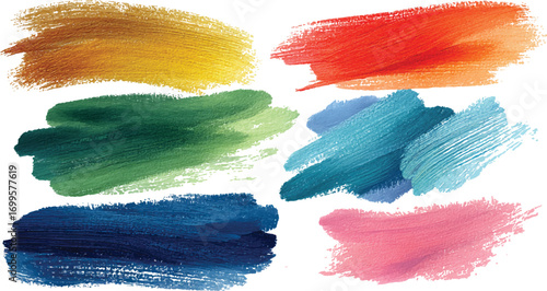 Colorful watercolor brush strokes vector. set of paint splatter illustration. Craft label brush stroke backgrounds

