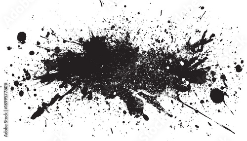 Set of vector paint brush stroke, ink splash and grungy decoration elements Vector grunge brush strokes texture rough black scratches for paint splatter template.