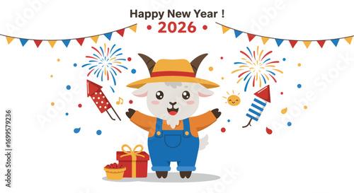 Happy New Year 2026 Goat Celebration