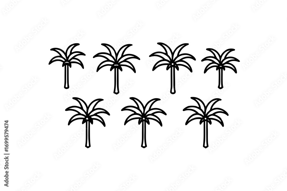 Obraz premium 10 different banana tree icons line art vector ill