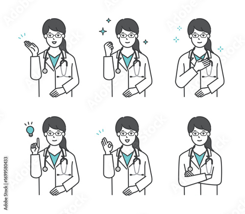 医者のアイコンセット イラスト素材