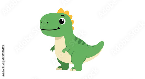Cute Cartoon Tyrannosaurus Rex Illustration illustration featuring style, animal, yellow, legs, trex, tail concept design for