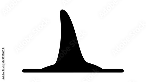 Simple black silhouette of a shark dorsal fin icon.