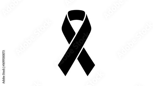 Solid black awareness ribbon symbol of mourning and remembrance.