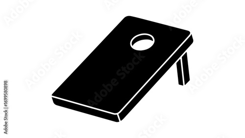 Solid Black Glyph Icon of a Cornhole Game Board.
