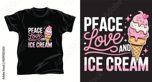 Ice creams vector graphic t shirt design print.