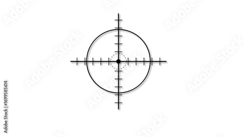 Precision Crosshair Aiming Reticle Target Acquisition Graphic Design Element for Gaming and Technical Visuals Digital Interface H U D U I Concept for Accuracy and Focus