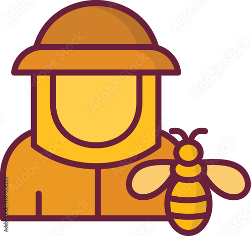 Modern Beekeeping lineal color icon