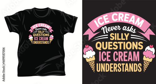 Ice creams vector graphic t shirt design print.