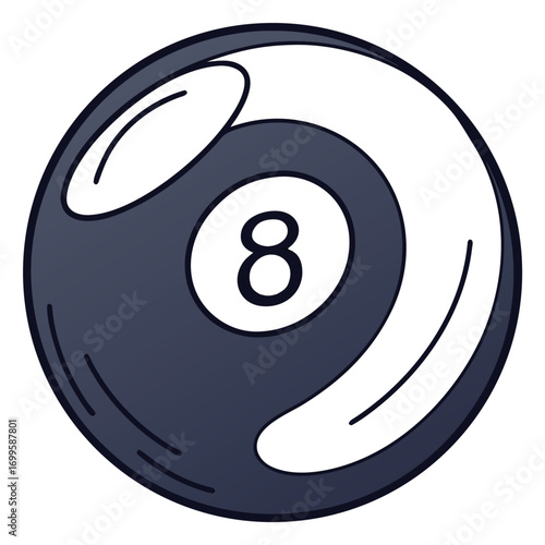 Classic 8 ball pool cue sports icon for game night fun and billiards enthusiasts seeking luck and strategy