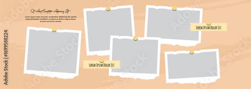 Pictures or photos frame collage layout abstract photo frames and digital photo wall template