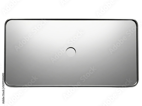 Rectangular chrome wall plate on a transparent background