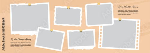 Pictures or photos frame collage layout abstract photo frames and digital photo wall template