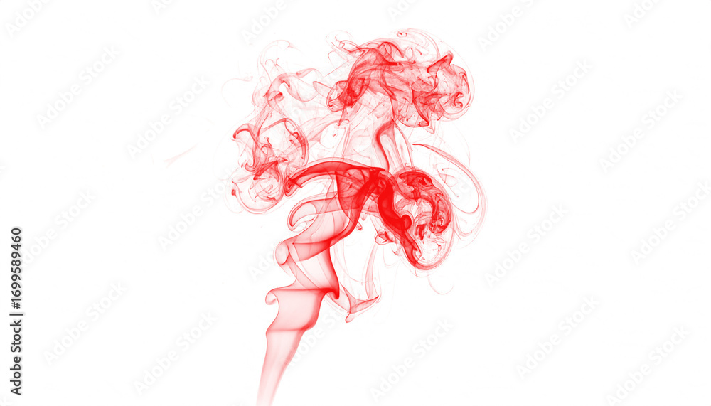 Fototapeta premium PNG horror red smoke curling into a large tornado shape, perfect for dark, eerie designs, horror projects, Halloween themes, isolated transparent background for easy creative use.