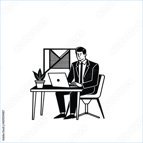 businessman working on computer
