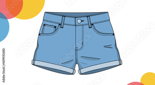 Casual comfortable denim shorts with rolled hem perfect for summer outings and everyday wear