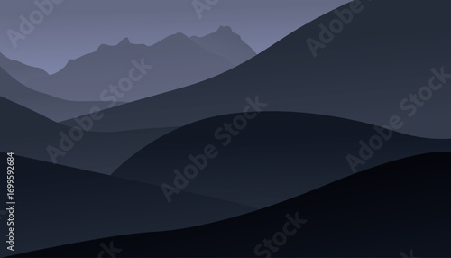 Minimalistic landscape. Modern background with mountain landscape and nature. Vector background. Abstract wallpaper for print, decoration, wall art and canvas print.