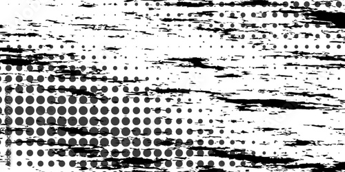 Grunge halftone gradient background. Faded grit noise texture