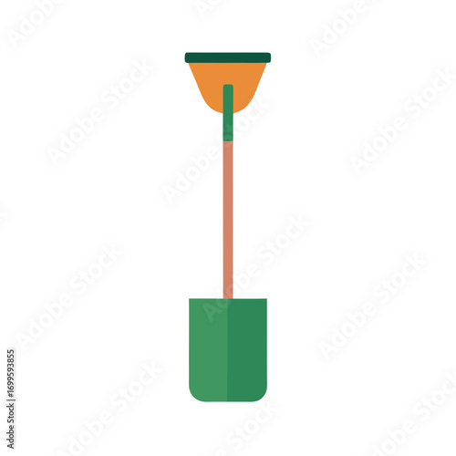 Simple flat design illustration of a garden spade tool