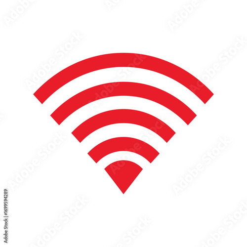 Wifi wireless vector icon. Red symbol eps10