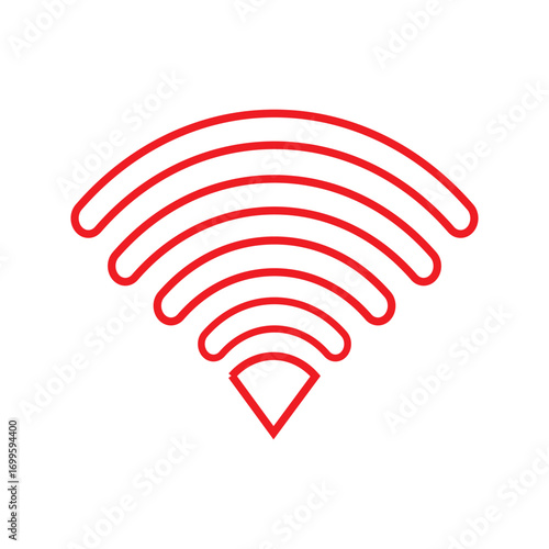 Wifi wireless vector icon. Red symbol eps10