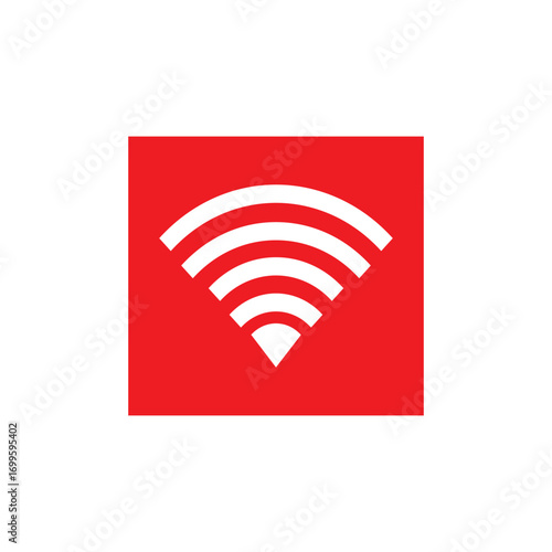 Wifi wireless vector icon. Red symbol in eps 10